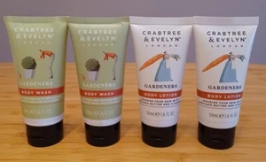 4x CRABTREE & EVELYN GARDENERS KÖRPERLOTION & KÖRPERWASCHMITTEL 1,6 FLÜSSIGE OZ TUBEN VERSIEGELT - Bild 1 von 4