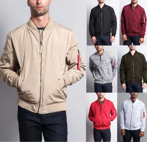 Victorious Men's Lightweight Bomber Flight Jacket Military MA-1 (JK704-GG8D) - Picture 1 of 35