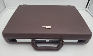 Vintage Samsonite Delegate Briefcase  Brown Hard Shell Case Attache With Key