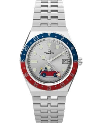 Новый красный автомобиль TIMEX X Peanuts Snoopy Q Timex GMT ограниченный выпуск TW2W83300 - Изображение 1 из 4