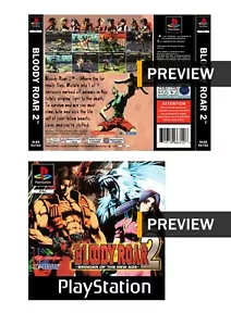 Bloody Roar 2 PlayStation PS1 Ersatz-Inlay-Abdeckungen vorne hinten - Bild 1 von 6