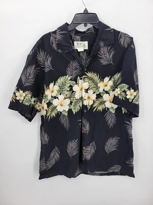 KY's Hawaiian Shirt Mens XL Black Floral Tropical Short Sleeve Camp Resort - Image 1 of 4