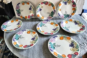 8 platos de cena de frutas vintage raros Gibson Designs Saratoga de 10,5" - Imagen 1 de 8