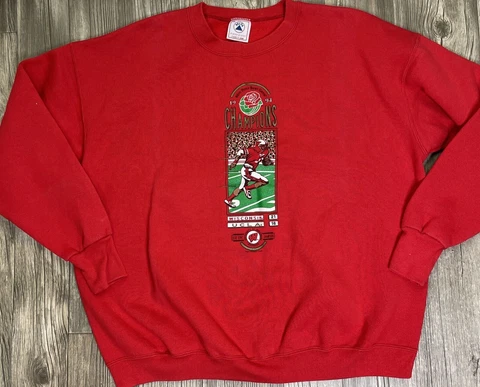 Vintage Wisconsin Badgers Sweatshirt 1994 Rose Bowl Delta 50/50 Size XXL Cover