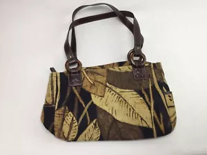 Bolso de Mano Reliquia Bolso de Hombro Patrón de Hoja Tejida Doble Manija con Anillos de Madera - Imagen 1 de 6
