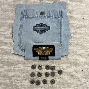 Vintage Harley Davidson Classic Motorcycle Patch Buttons Vest Shirt Jacket -7704 - Picture 1 of 8