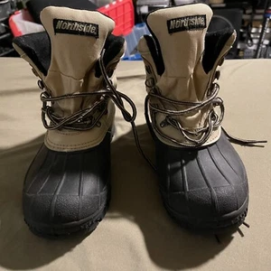 Northside Herren Gefüttert Thinsulate Wasserdicht Schneestiefel Creme/Schwarz Größe 10 - Bild 1 von 12