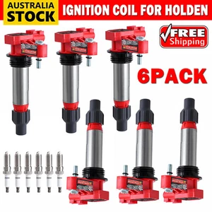 6Pcs Ignition Coil & Spark Plug Holden Commodore VE Sedan Petrol 3.6L 6cyl 180kW - Picture 1 of 12