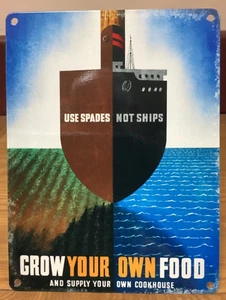 Use Spades Not Ships - War Vintage Style Metal Advertising Wall Hanging Sign - Picture 1 of 2