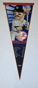 1983-1995 Yankees Don Mattingly banderín carrera ESTADÍSTICAS Nueva York All-Star RARO - Imagen 1 de 3