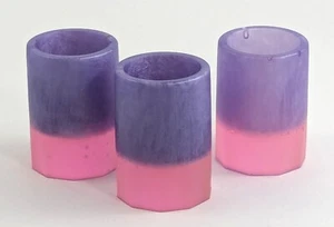 (3) Purple GITD PINK Shot Glasses Each hold 1/2 oz handmade w/food grade resin - Picture 1 of 5