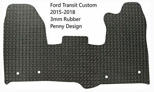 Ford Transit Custom 2016-2018 Black Tailored 3mm Rubber Van Floor Front Mat