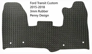 Ford Transit Custom 2016-2018 Black Tailored 3mm Rubber Van Floor Front Mat - Picture 1 of 1