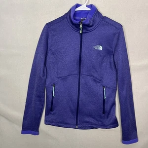 The North Face Jacket Women Medium Purple Blue Zip Fleece Agave Zipped Pockets - Picture 1 of 13