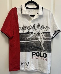 Herren Polo Ralph Lauren P-Wing Speer weiß/rot/schwarz Stadium 1992 - Medium - Bild 1 von 11