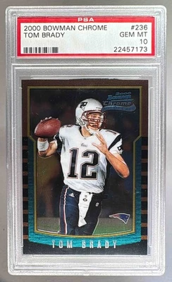22457173 Tom Brady 2000 Bowman cromo #236 novato RC PSA 10 Foto 1 de 3