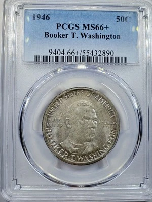 1946 Booker T. Washington BTW Commemorative Half Dollar PCGS MS 66+ Plus Graded  - Image 1 of 4