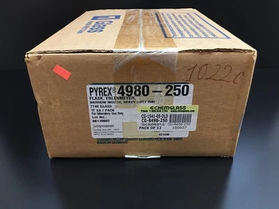 Frasco Chemglass Cat Nº CG8496250 Erlenmeyer 250 ml Pyrex 4980-250 Foto 1 de 4