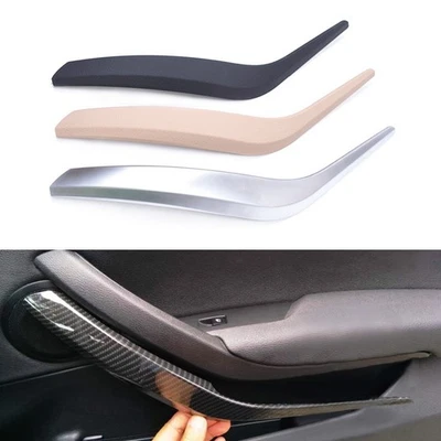 Black/Carbon/Silver Interior Door Handles Panel Pull Cover for BMW X1 2010-2016 - Image 1 of 4