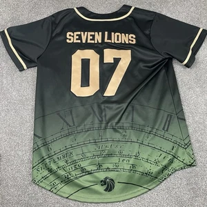 Maglia Baseball Seven Lions Uomo L Verde Classica Manica Corta Edm Musica - Foto 1 di 8