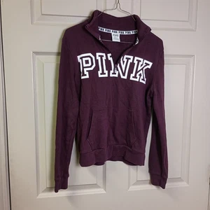 Suéter Pullover Victoria Secrets ROSA Mujer Talla Pequeña Púrpura 1/4 Cremallera - Imagen 1 de 4