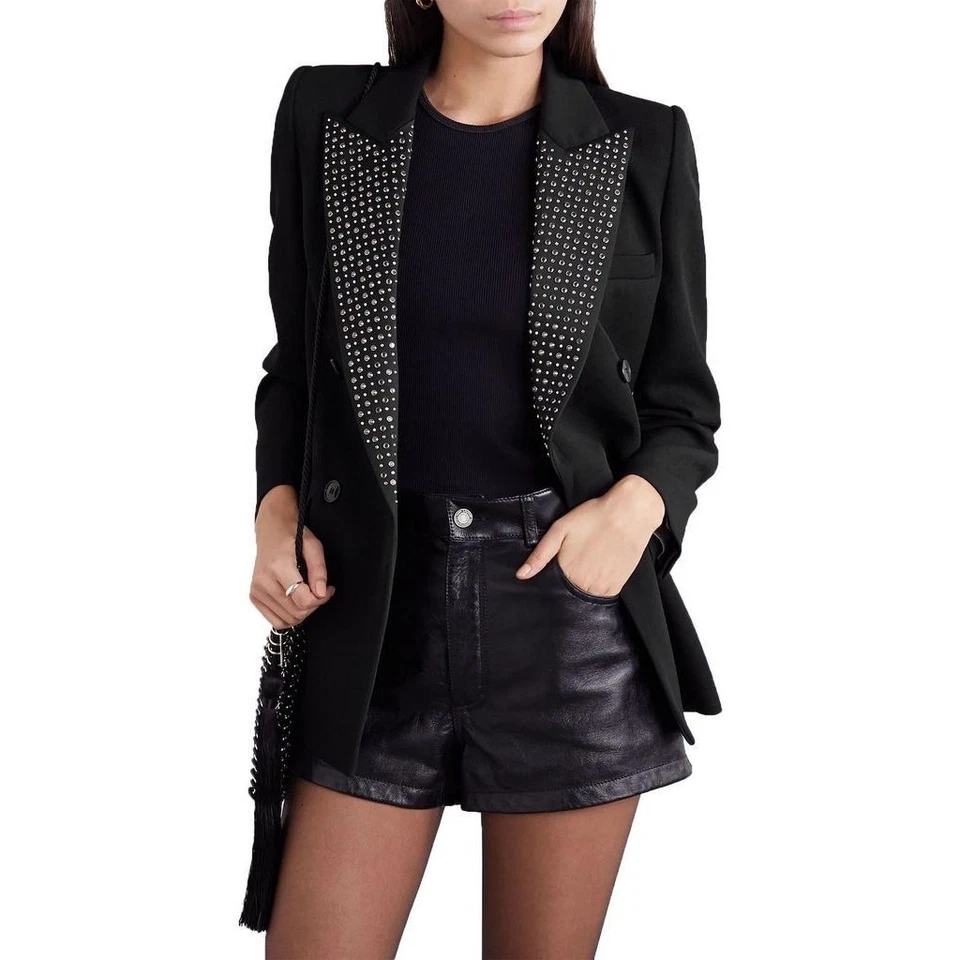 Isabel Marant Paryam 镶嵌夹克水晶铆钉尺寸 FR40 US 8 — 第 1/4 张图片