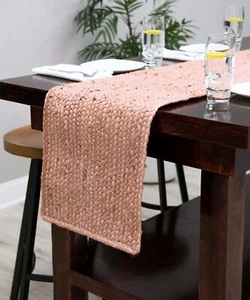 Hand Braided Reversible Jute Table Runner Farmhouse Natural Jute Braided Runner - Bild 1 von 19