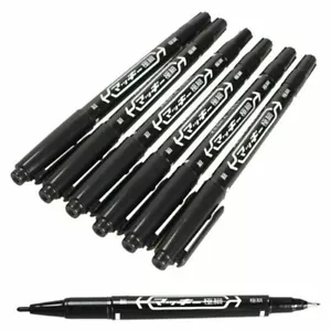2x Markierstift Schwarz Tattoo Marker Markierung Stift Tätowierung Piercing Haut - Picture 1 of 2