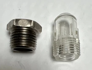 1/2" NPT 316 Stainless & Polycarbonate High Visibility Site Plugs - Picture 1 of 4