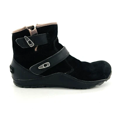 Womens 7 Merrell Haven Duo Black Suede Ankle Booties Side Zip Boots J59596 - Image 1 of 4