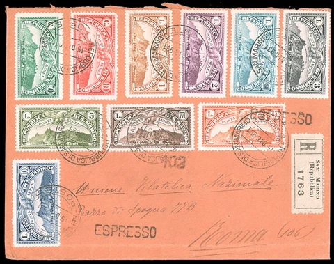 San Marino #Mi165-Mi174 Cover CV$2150.00 15.DIC.931 CDS Espresso [C1-C10] Cover