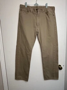 Levis 505 Men's Jeans Brown Size 38x32 Regular Fit Straight Leg Cotton Denim - Picture 1 of 3