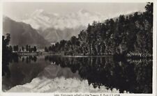 LAKE MATHESON Reflecting Mounts Tasman & Cook South Island NZ 1942 RPPC No. 4258