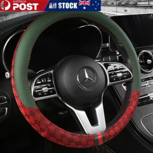 Luxury Designer Car Steering Wheel Premium Cover. Diameter 38cm RED - Picture 1 of 22