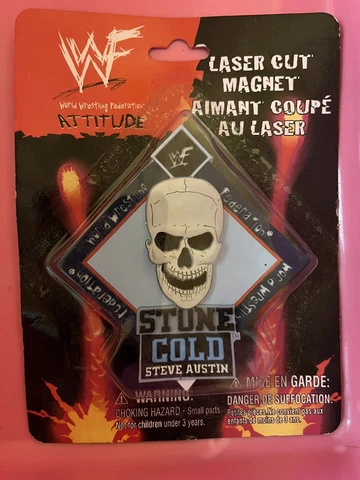 WWF Stone Cold STEVE AUSTIN Laser Cut Magnet New Old Stock Sealed WWE AEW IMPACT Cover