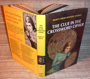 Nancy Drew #44 Clue in Crossword Cipher - Yellow Spine Matte Hardcover EXC! - Foto 1 di 3
