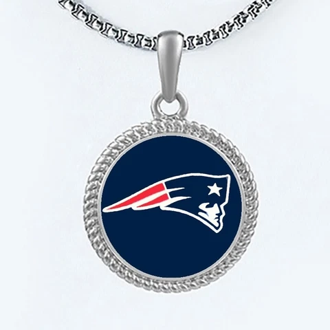 New England Patriots Womens Mens Round Link Chain Pendant Necklace w Gift Pk D22 Cover