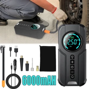 150 PSI Air Compressor Tire Inflator Fits Car Moto Bike Tires Air Pump Cordless - Picture 1 of 12