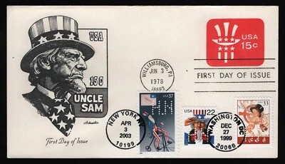 #U581 15c Uncle Sam, Artmaster-Triple Cancel FDC **ANY 5=FREE SHIPPING** - Image 1 of 2