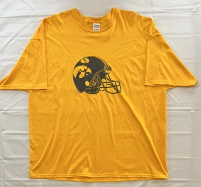 Vintage Iowa Hawkeyes Football Helmet Men's Yellow XXXL Shirt Am Needs Farmers - Image 1 of 4
