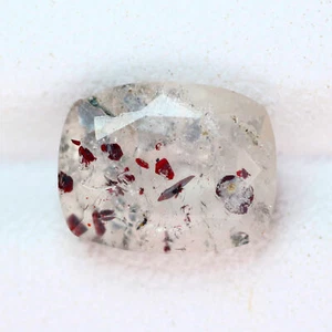 Cojín Largo 1.90 Ct 6.9 x 8.8 MM Rosa Con Punto Rojo Negro CUARZO FRESA - Imagen 1 de 5