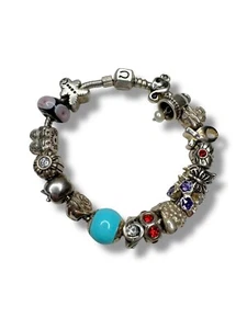 Chamilia Sterling Silver Charm Bracelet 17 Charms 66.99 grams 6.25" - Picture 1 of 19