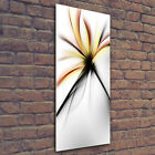 Wandbild Kunst-Druck auf Hart-Glas hochkant 50x125 Abstrakte Blume