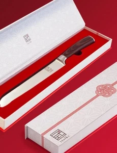 ISSIKI 007 Kitchen Bread knife 8in Japan Stainless Siver Present Cuts well - Picture 1 of 12
