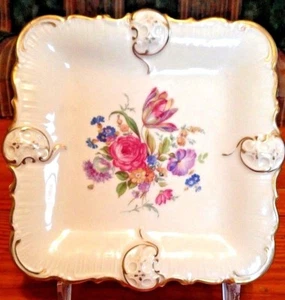 Elfenbein Rosenthal Kronach Germany Moliere Square Plate Circa 1910 - 1930 - Picture 1 of 2