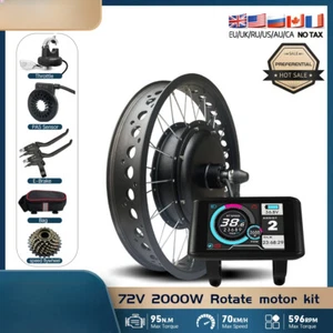 72V 2000W Fat E-Bike Kit 20/24/26'' Brushless Hub Motor Snow Conversion Kit - Picture 1 of 21