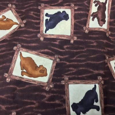 Tela de franela suave de algodón marrón Best Friend para perros por yarda Foto 1 de 4