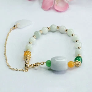 Natürliches Jade Armband Armband Blatt Jade Stein Armband - Bild 1 von 5