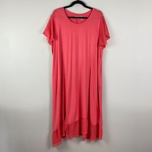 LOGO by Lori Goldstein Petite Rayon 230 Dress with Chiffon Details Size 2XP Pink
