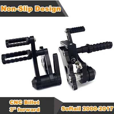 Non-Slip Forward Controls Footpegs for Harley Softail Chopper Heritage 00-17 NEW - Image 1 of 4